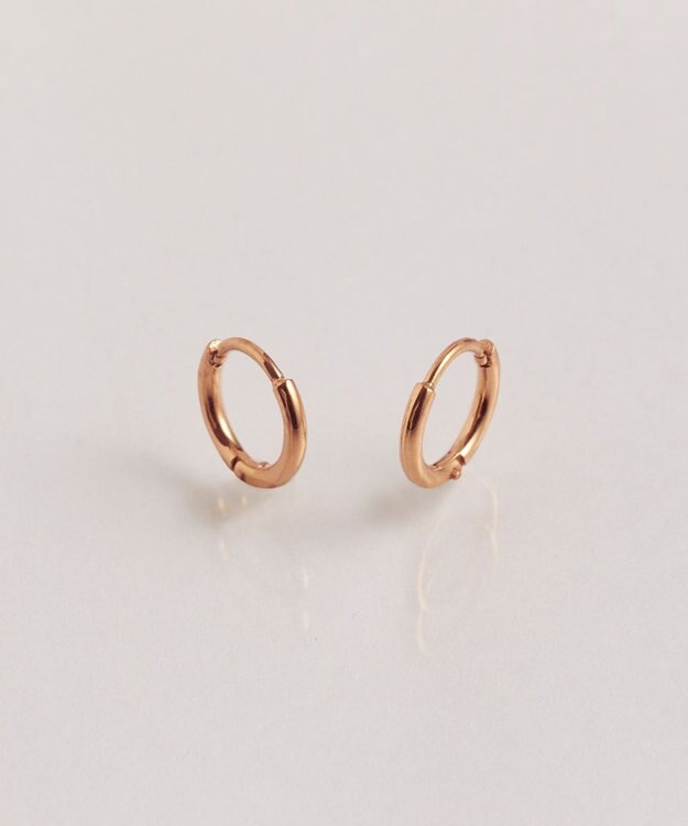 Phoebe 〈シリーズ累計販売10000点突破！〉〈金属アレルギー対応〉ミニフープピアス/サージカルステンレス　ローズゴールド ローズゴールド