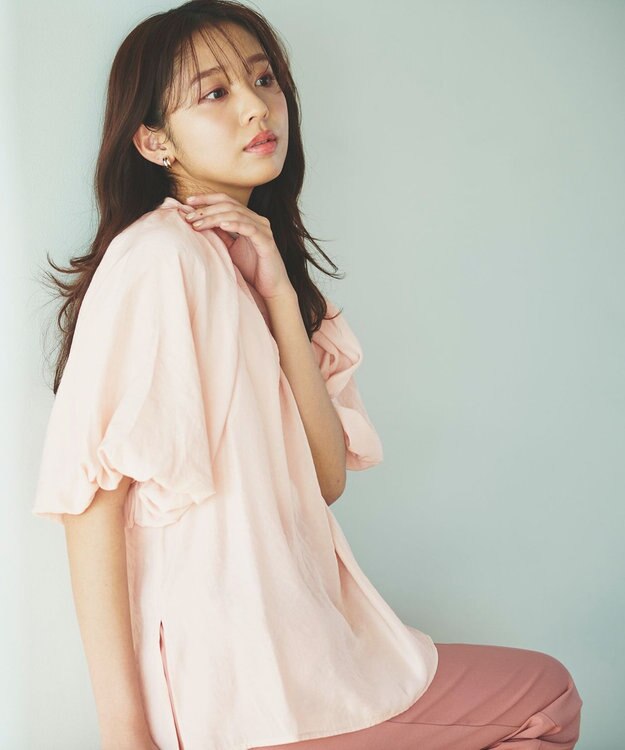 Feroux 【新色追加・洗える】バルーンスリーブ ブラウス ピンク系