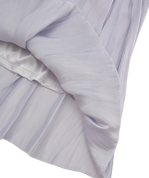 Green Parks シャイニーサテンセルフプリーツギャザーフレアスカート Gray