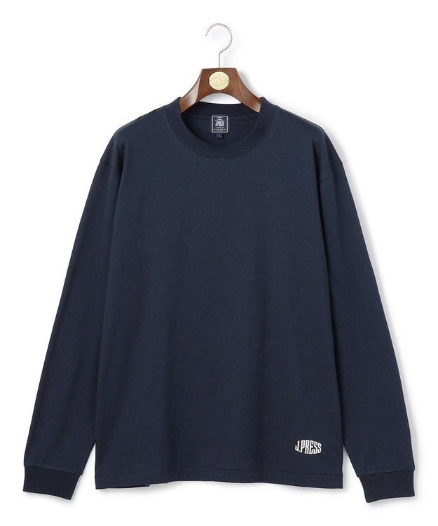 J.PRESS MEN 【J.PRESS ORIGINALS】【UNISEX】Cotton Jersey Small Logo Long Sleeve T-shirt ネイビー系