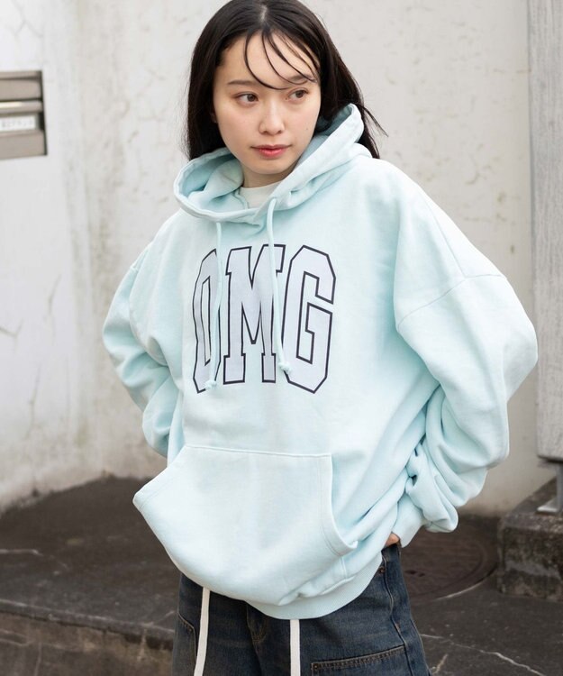 WEGO 【ユニセックス着用ITEM】ピグメントOMGプルパーカー サックス