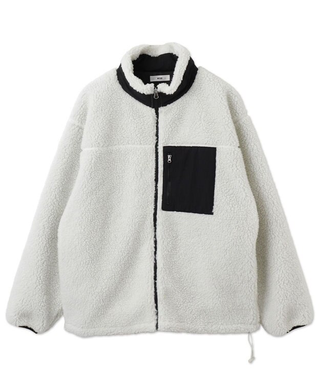 WEGO 【ユニセックス着用ITEM/SMLサイズ展開】ボアブルゾン オフホワイト