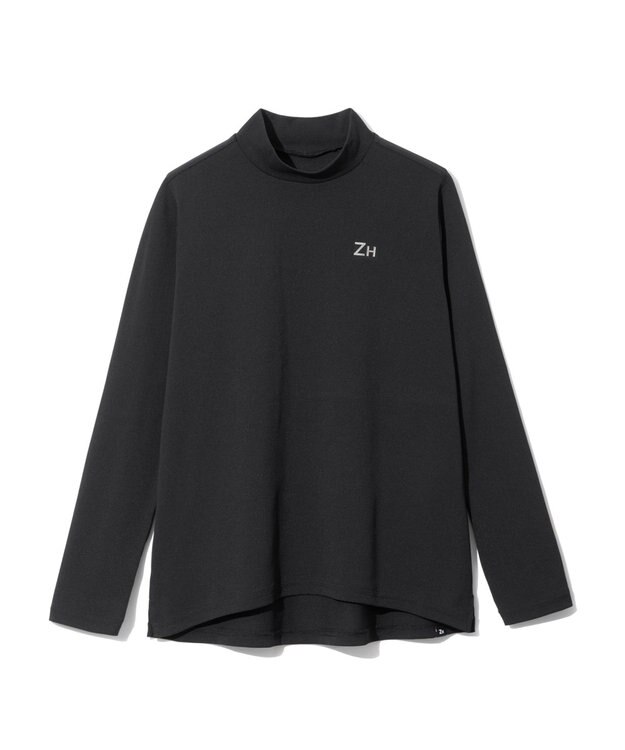 ZERO HALLIBURTON 【雑誌掲載・吸汗速乾・UVケア】 鹿の子 モックネックロングシャツ ZHG-W4A 1b 82872 ゴルフウェア ブラック