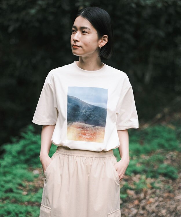 SHARE PARK LADIES 【UVカット・吸水速乾・ストレッチ・軽量 】フォトプリントTシャツ（S・Mサイズ） ホワイト系