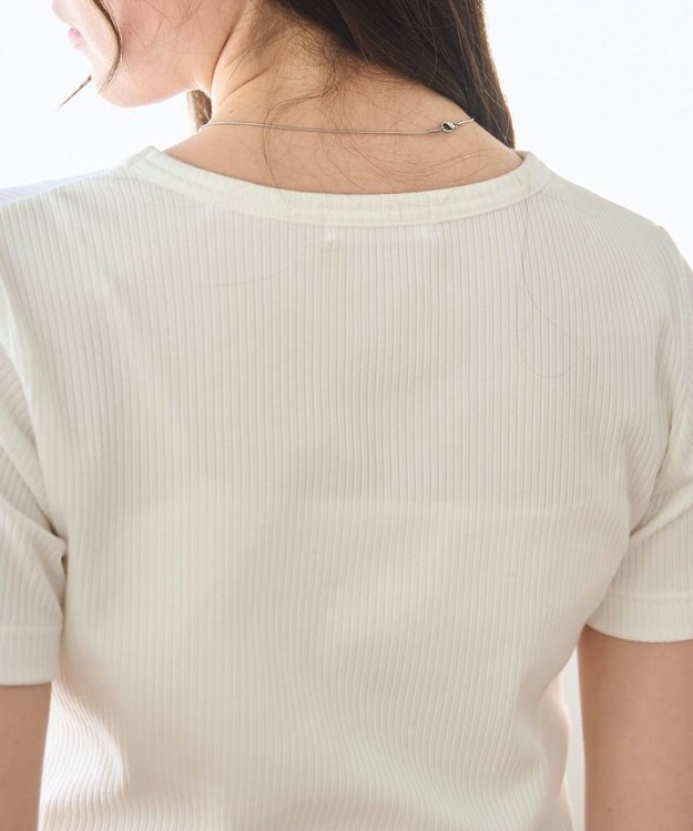 WEGO 【洗える/SML】コンパクトリブT ホワイト