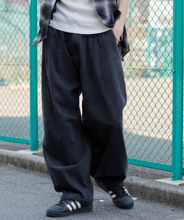 WEGO 【ユニセックス着用ITEM/SMLサイズ展開】イージーサーカスパンツ デニムブラックソノタ