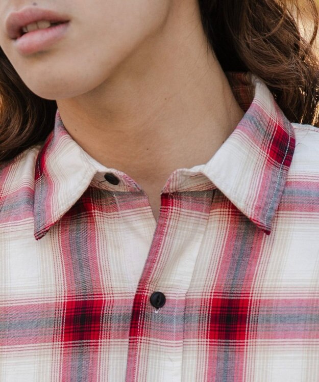 WEGO オンブレチェックシャツ レッドチェック1