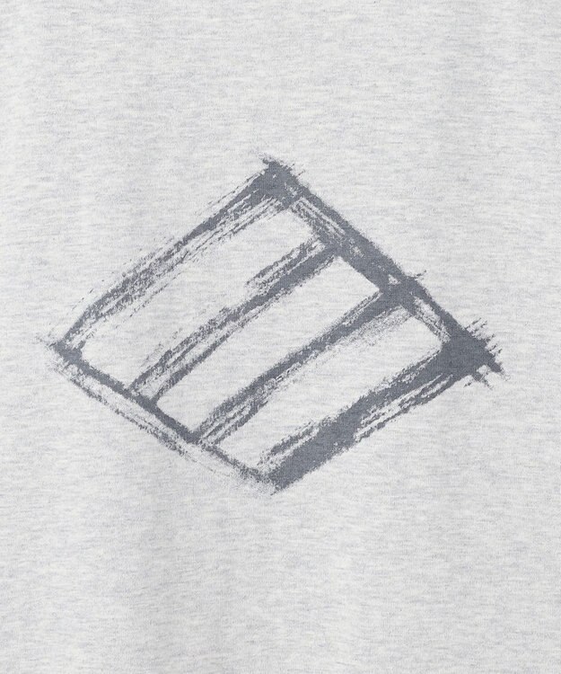 JOSEPH ABBOUD 【滑らかな肌触り】ダイヤロゴバックプリント Tシャツ ライトグレー系