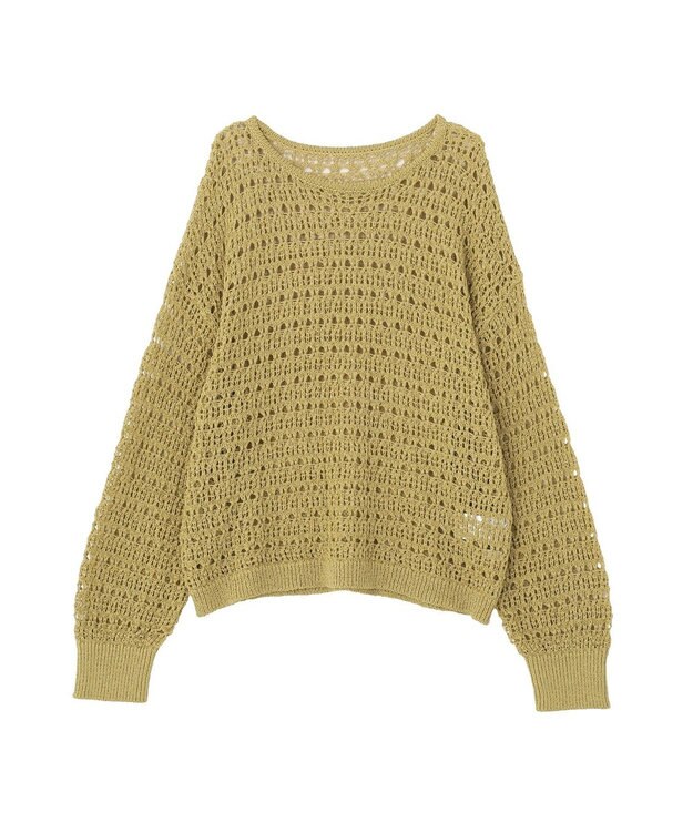 earth music&ecology メッシュニットプルオーバー Light Khaki