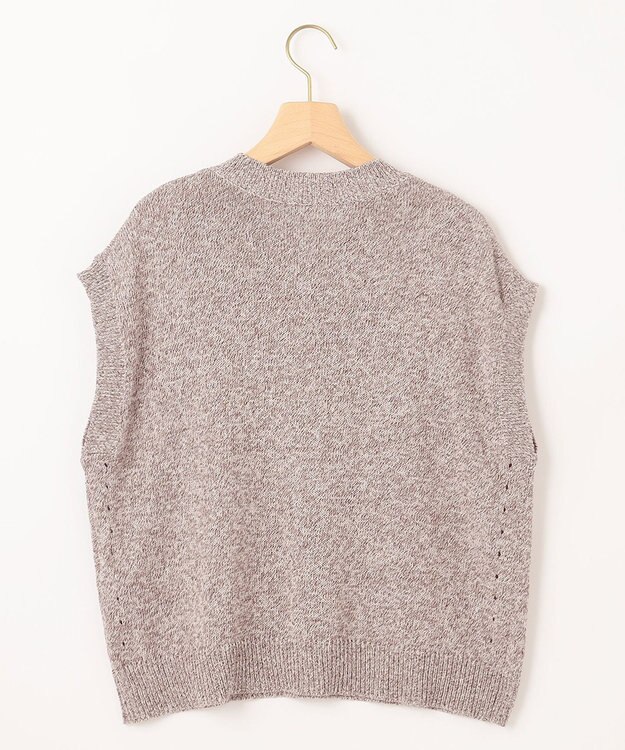 組曲 【WEB限定・前後着用可】コットンポリエステル杢プルオーバー ニット ブラウン系