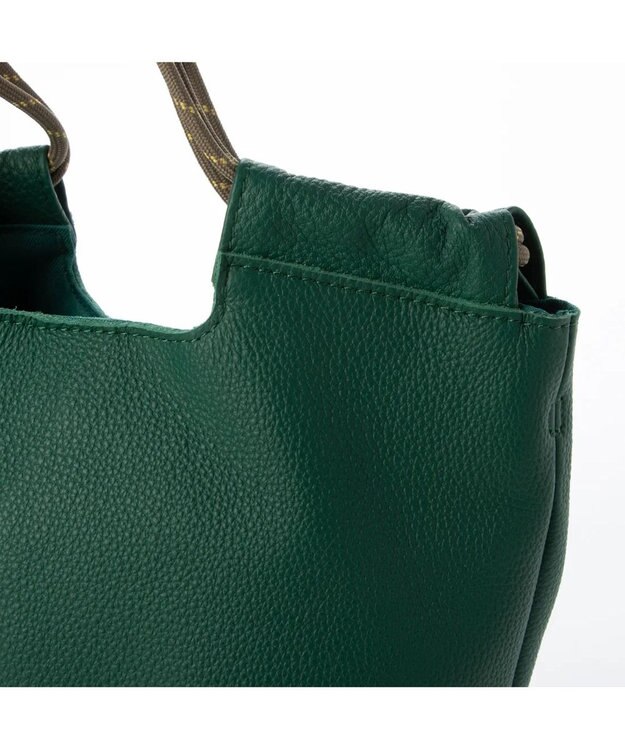 UNBILLION perche 牛革ソフト3wayコードハンドルバッグ グリーン