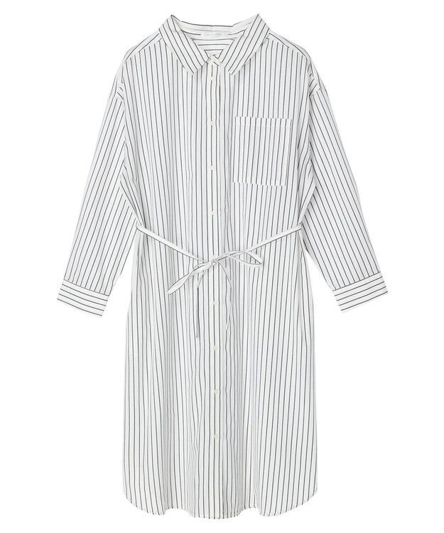 Green Parks ミドル丈シャツワンピース Navy