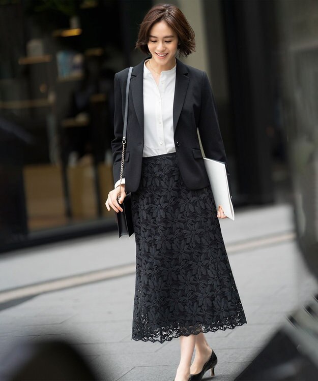 自由区 【XSサイズ～/洗える】WASHABLEPONTE テーラードジャケット ブラック系