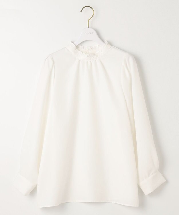 ANY SIS S 【洗える】プチフリル ブラウス オフホワイト