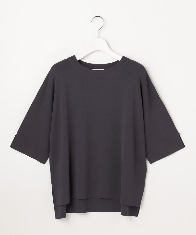 ANY SIS 【アイスタッチ】ボートネックニット プルオーバー スレート