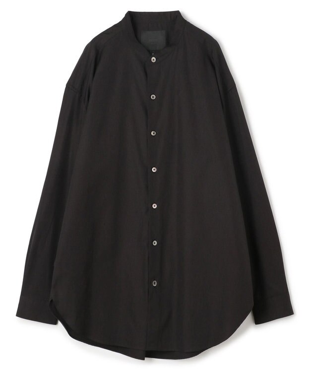 JOSEPH HOMME 【HIGH GRADE LINE】コットンポプリン　バンドカラーシャツ ブラック系