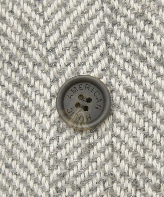 AMERICAN HOLIC ヘリンボーンスタンドカラーコート Gray