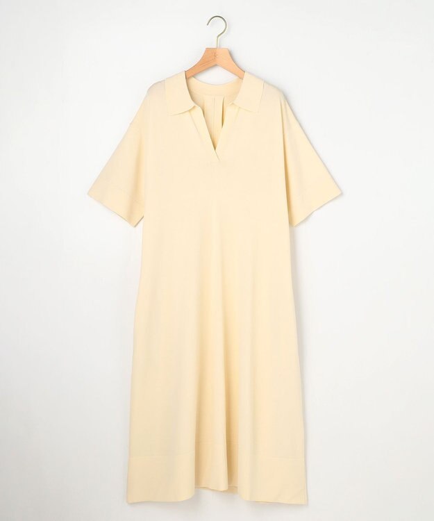 組曲 【先行予約】クリアストレッチスキッパーニット ワンピース アイボリー系