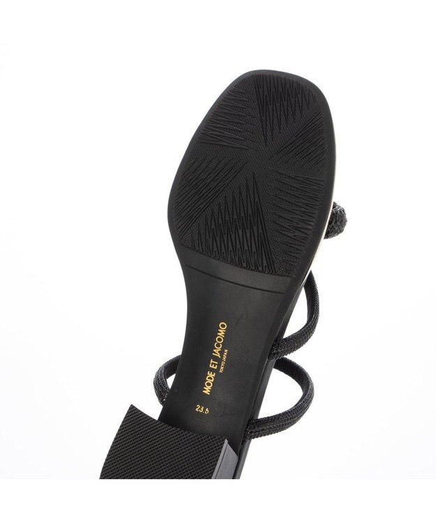 MODE ET JACOMO <MODE ET JACOMO>ラインストーンストラップミュールサンダル ブラック