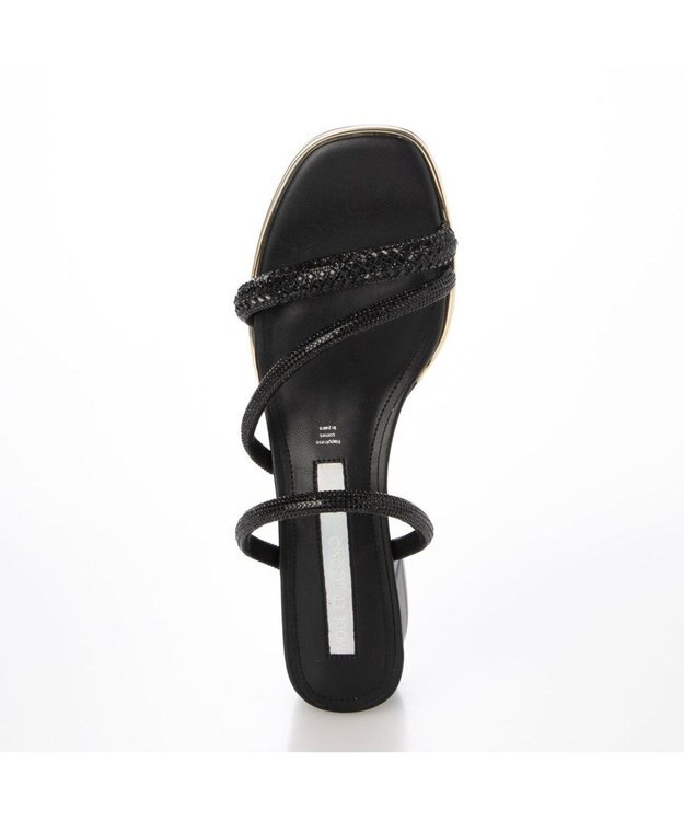 MODE ET JACOMO <MODE ET JACOMO>ラインストーンストラップミュールサンダル ブラック