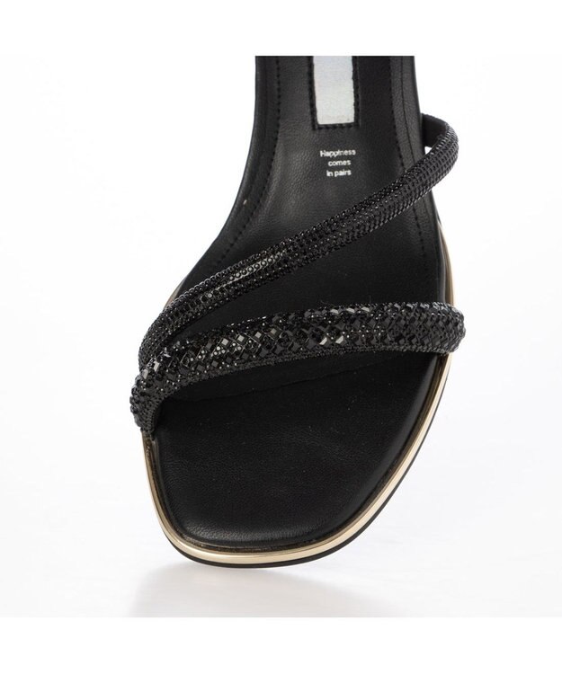 MODE ET JACOMO <MODE ET JACOMO>ラインストーンストラップミュールサンダル ブラック