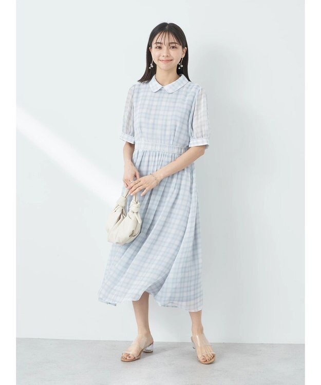 earth music&ecology クラシカルチェックワンピース Beige