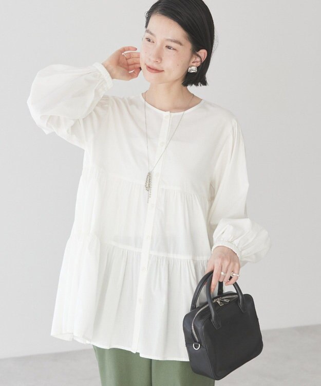 AMERICAN HOLIC 【先行予約】【WEB限定】ティアードギャザーブラウス Off White