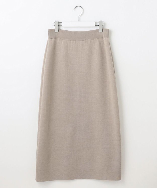 自由区 【洗える】リバーシブルニット セットアップ(カーディガン×タイトスカート) グレージュ×アクア