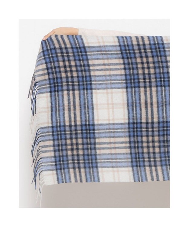 UNBILLION カシュネ cache nez / ウールチェックストール ブルー