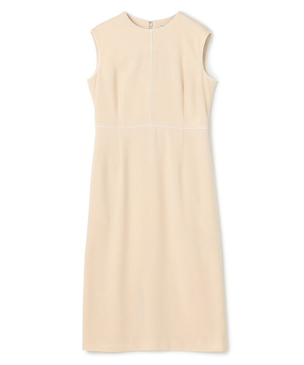 BEIGE， 【洗える・L-size】CINDY / クルーネックドレス Seer Orange × White