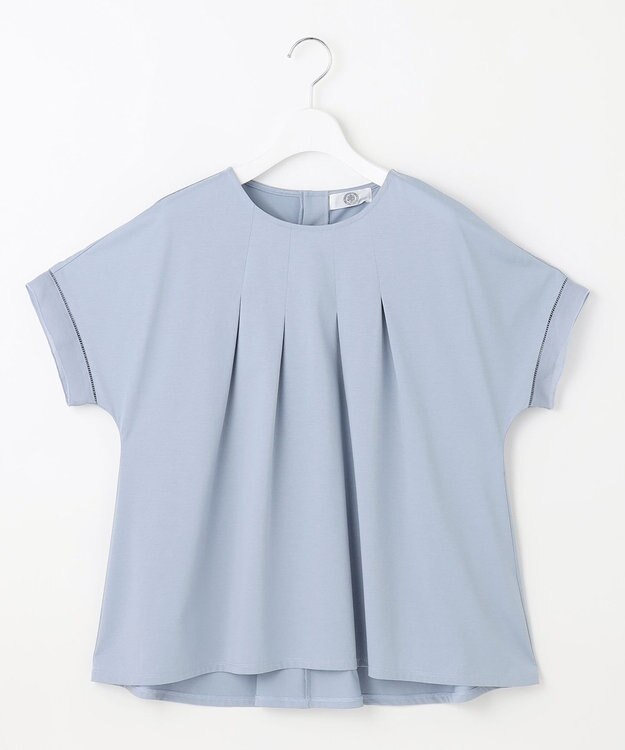 J.PRESS LADIES 【洗える・接触冷感】プレーティングジャージー フレア カットソー スモーキーブルー系