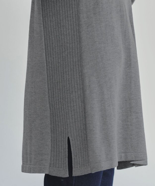 Tiaclasse 【洗える】カシミヤ混ニットチュニック グレー