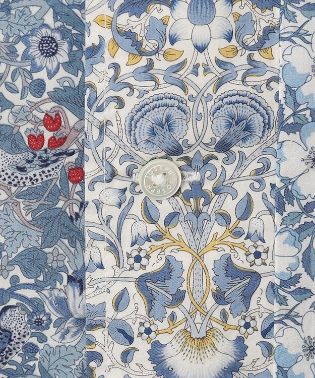JOSEPH HOMME 【LIBERTY】 パッチワークリバティ 半袖シャツ サックスブルー系3