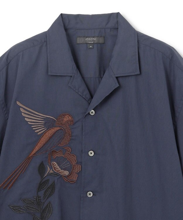 JOSEPH HOMME 新柄【洗える】メキシカンエンブロイダリー　オープンカラー半袖シャツ ネイビー系5