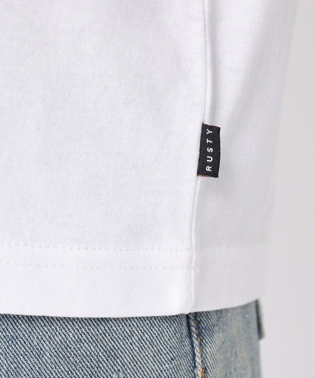 OP／FILA 【RUSTY】ニコちゃん×刺しゅう半袖Tシャツ ホワイト×ブルー