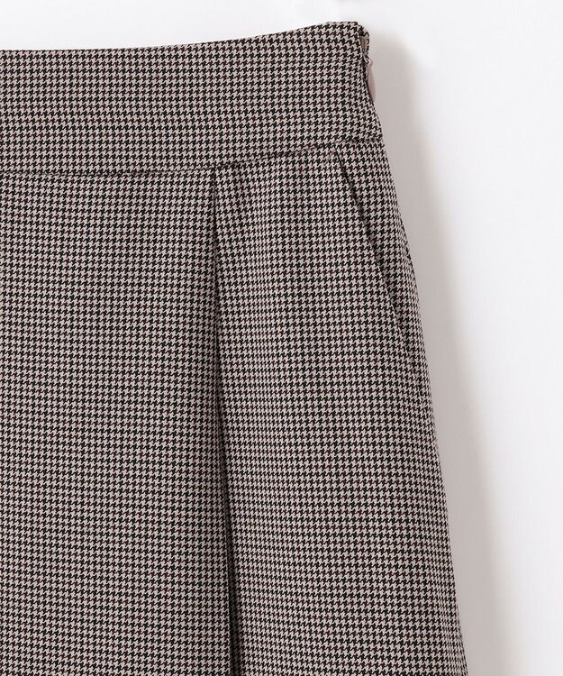 ANY 【洗濯機可能/ウエストゴム/ポケット付】ウーリッシュフラノボックスプリーツスカート ベージュ ガンクラブ