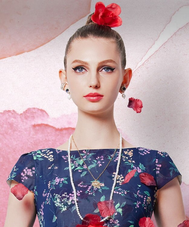 TOCCA OPEN CLOVER PEARL NECKLACE 淡水パール 2WAYネックレス ゴールド系