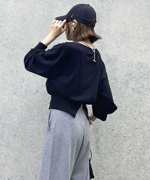 Green Parks バックＺＩＰスウェット Black