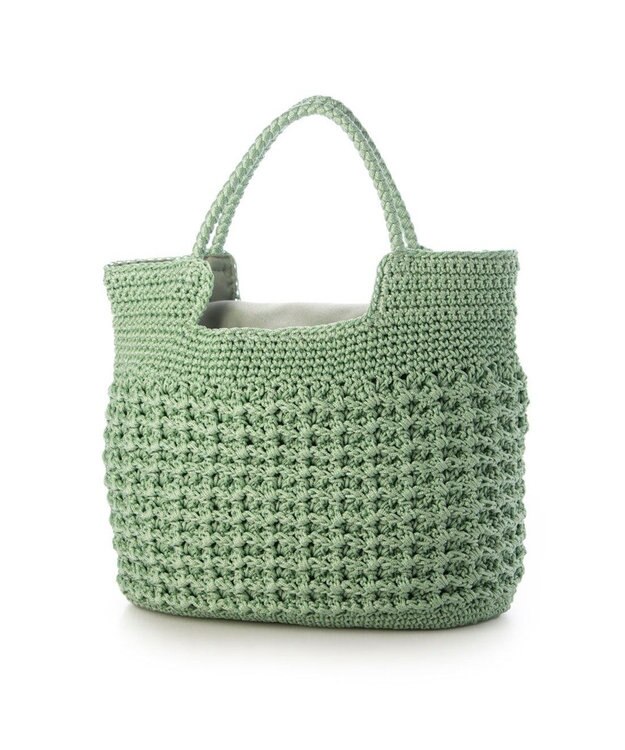 UNBILLION カシュカシュ cachecache / 柄編みベーシックトート グリーン