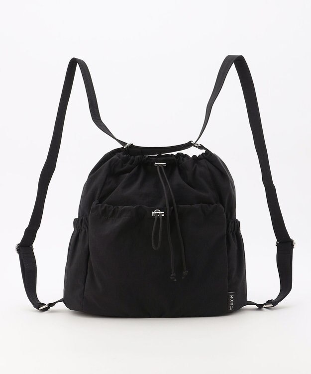 LA BAGAGERIE 【MONICA】クリンクルナイロン　ドロスト2WAYバッグ ブラック