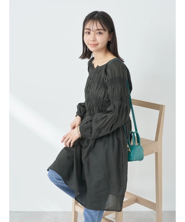 earth music&ecology シャーリングチュニック Off White