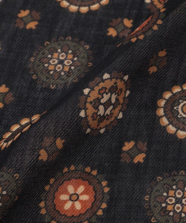 JOSEPH ABBOUD 【イタリア製】ランダムクレストパターン　ストール ブラック系6