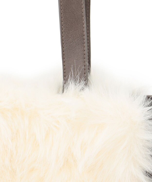 23区 ファーコンビ トートバッグ アイボリー系