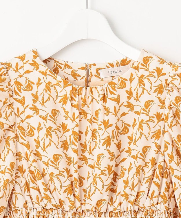 Feroux フラワープリント ワンピース ホワイト系1