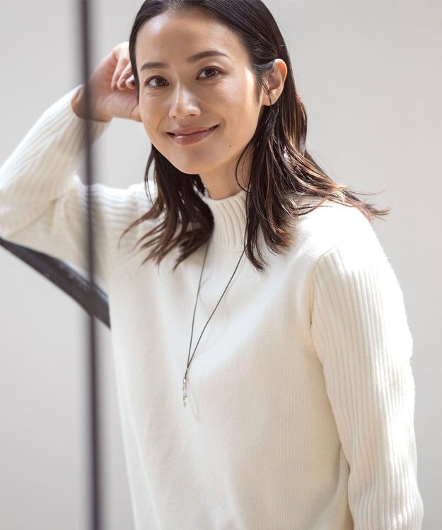 J.PRESS LADIES 【洗える】CASHBIT NEO ハイネック ニット アイボリー系