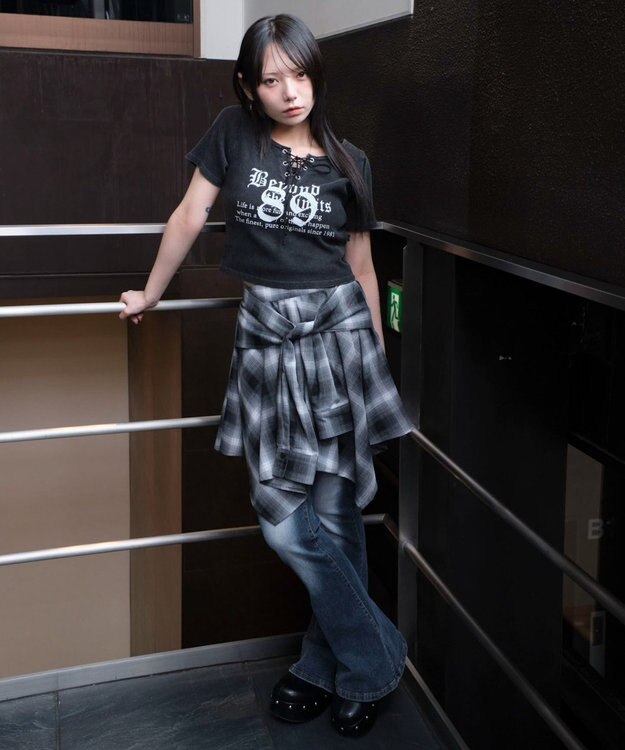 WEGO グラフィックレースアップちびT 柄1