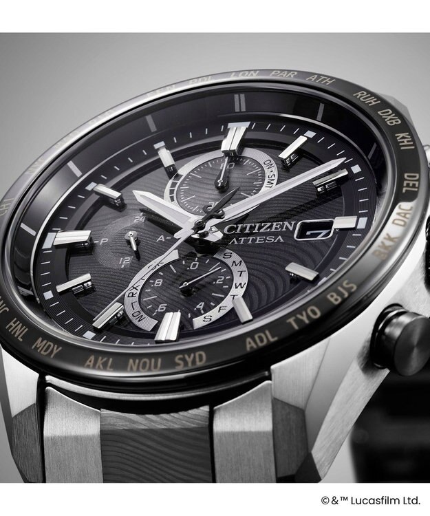 CITIZEN ATTESA アテッサ STAR WARS The Mandalorian Beskar Model 光発電エコ・ドライブ電波時計 AT8385-55E シルバー