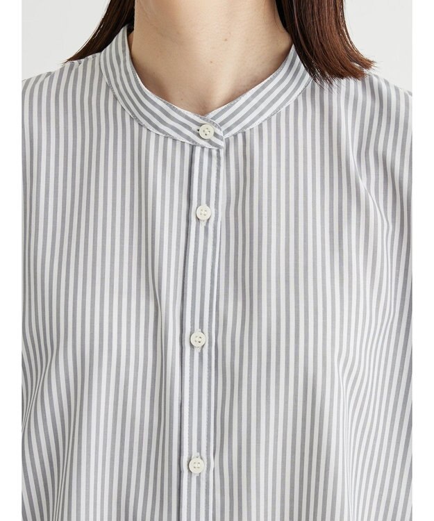 Green Parks 袖刺繍シャツチュニック Gray