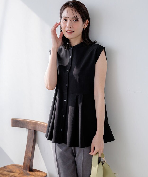 組曲 S 【先行予約】ツイルジャージーペプラム カットソー ブラック系