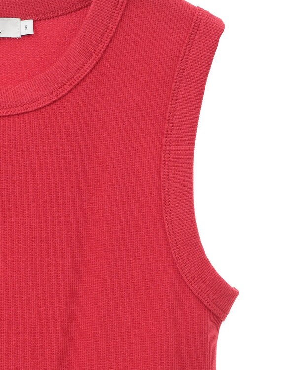 earth music&ecology リブタンクトップ Red